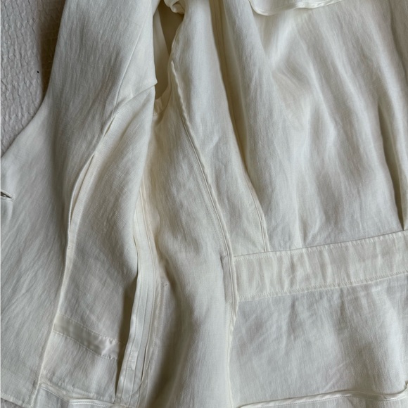 Vintage 90s Ralph Lauren Blue Label 100% White Linen Made in Italy Blazer Jacket - Picture 8 of 16